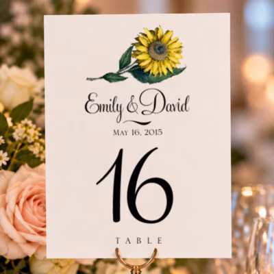 Flat Double Sided Table Card